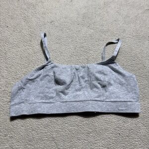 Savage x Fenty Bra Womens Medium Gray Cotton Jersey Unlined Stretch Adjustable